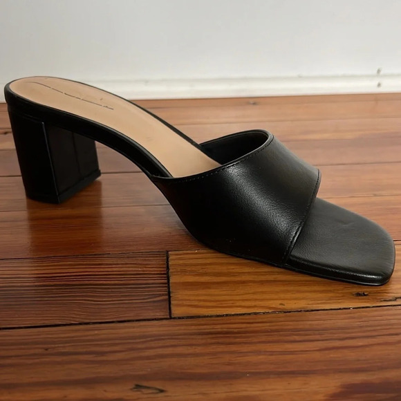 LOFT Open Toe Block Heel Mule Sandals in Black - Size 8.5 - Picture 3 of 12